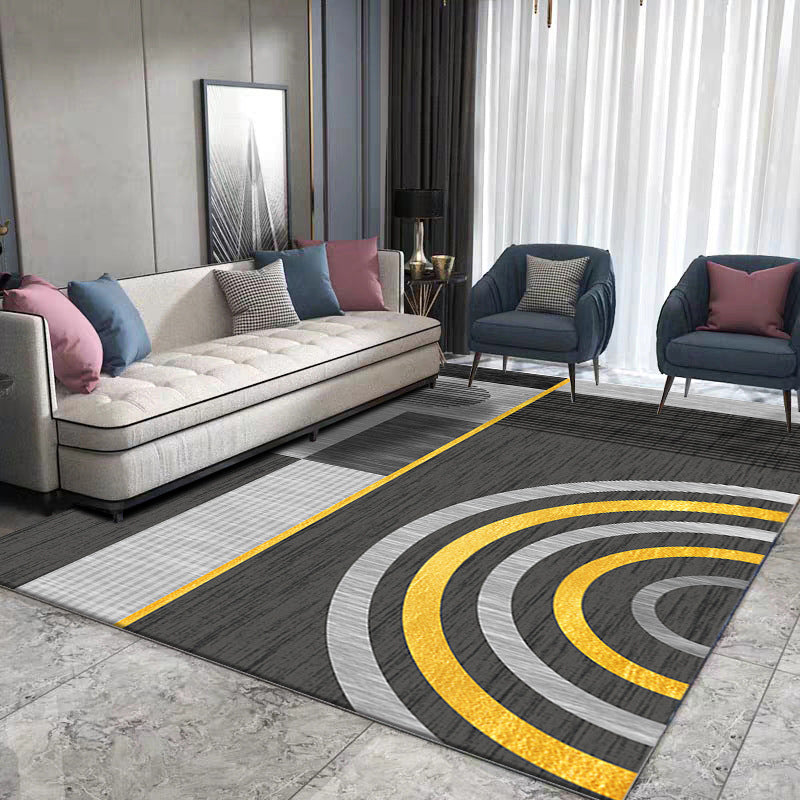 Luxuriöser geometrischer Teppich, mehrfarbig, minimalistischer Teppich, Synthetik, haustierfreundlich, maschinenwaschbar, rutschfester Teppich für die Inneneinrichtung
