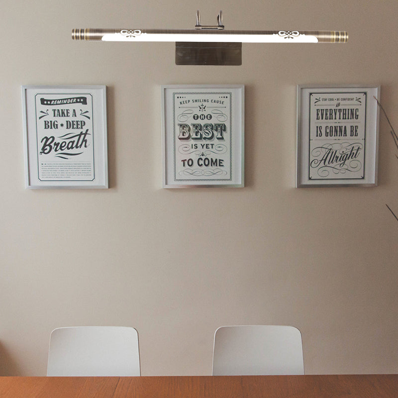 Rohr Badezimmer Eitelkeitslicht Klassische Metall -LED -Bronze/Messinglampe in Weiß/warmem Licht, 21 "/26"/29 "W.