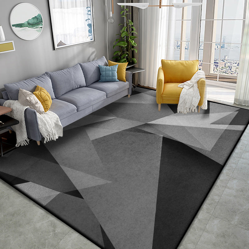 Fashionable Multicolor Nordic Rug Polyester Geometric Blocks Carpet Non-Slip Machine Washable Stain Resistant Rug for Living Room