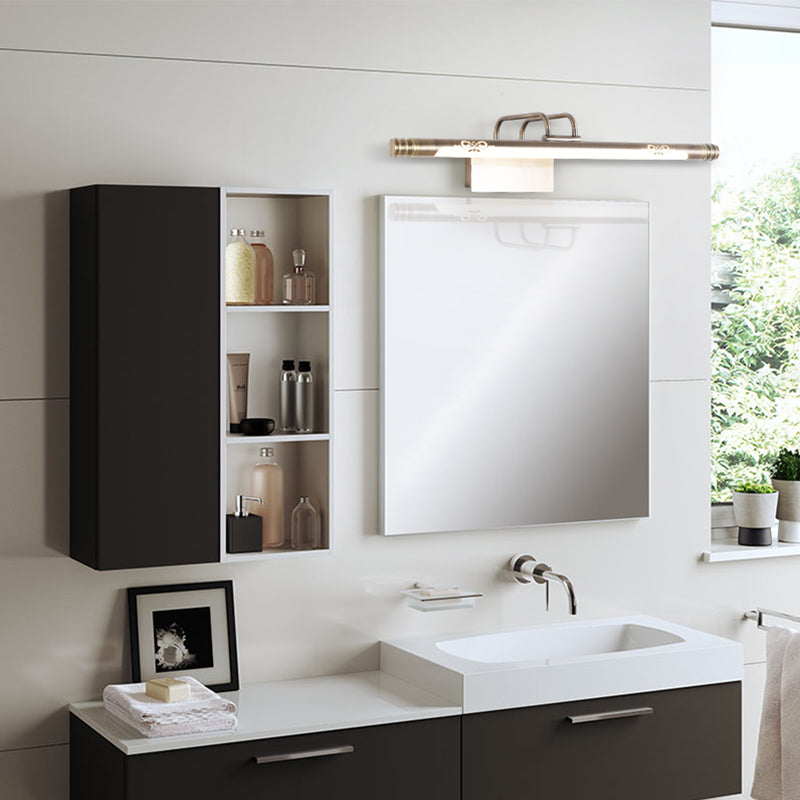 Rohr Badezimmer Eitelkeitslicht Klassische Metall -LED -Bronze/Messinglampe in Weiß/warmem Licht, 21 "/26"/29 "W.