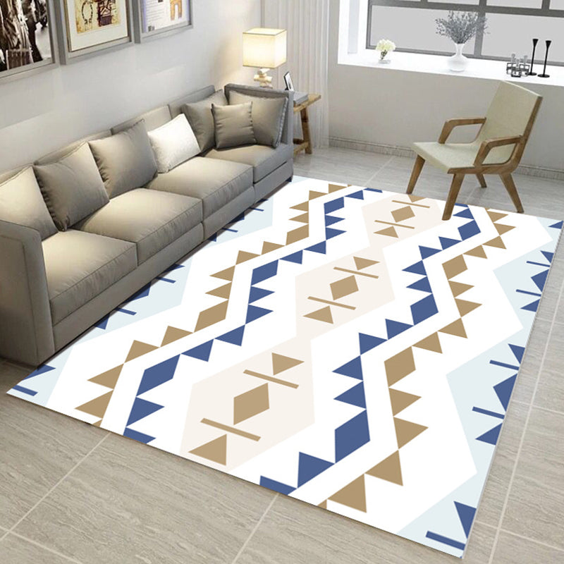 Environmental Modern Area Rug Multi Colored Geometrical Rug Pet Friendly Non-Slip Machine Washable Rug for Home
