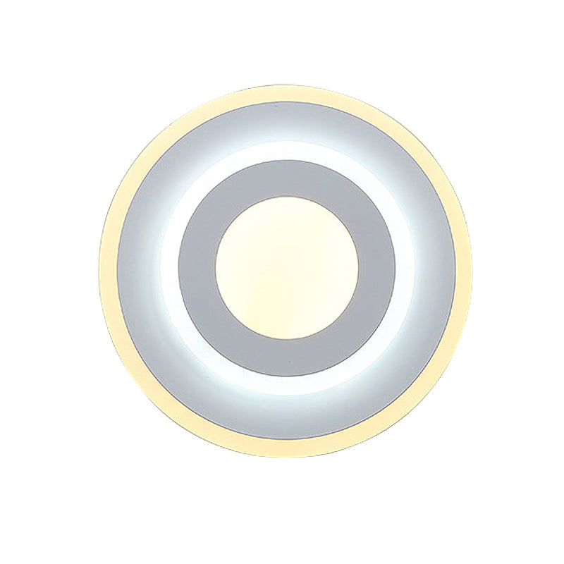 Minimal Acrylic Round/Square Wall Light Sconce Energy-Saving LED White Wall Lamp, Warm/White Light