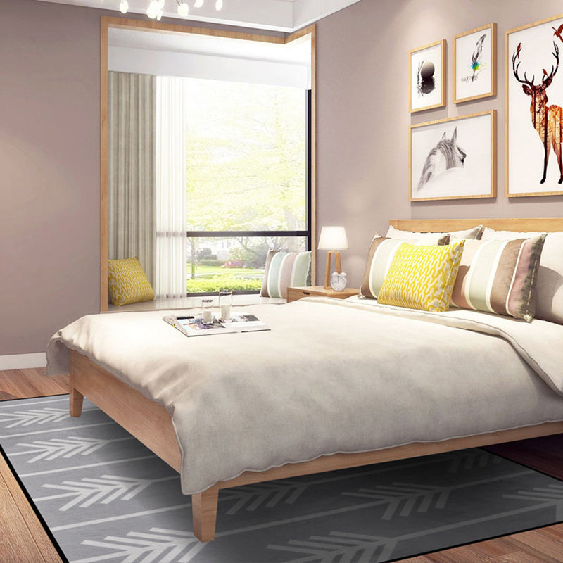 Modern Bedroom Area Rug Multi Color Geometry Arrow Print Rug Polypropylene Washable Pet Friendly Anti-Slip Rug