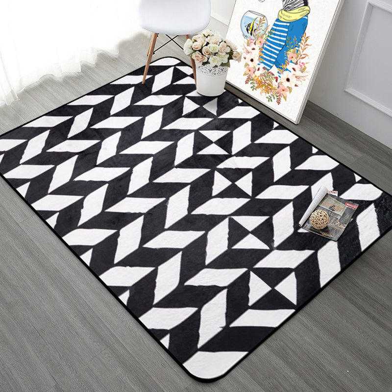 Modern Bedroom Area Rug Multi Color Geometry Arrow Print Rug Polypropylene Washable Pet Friendly Anti-Slip Rug