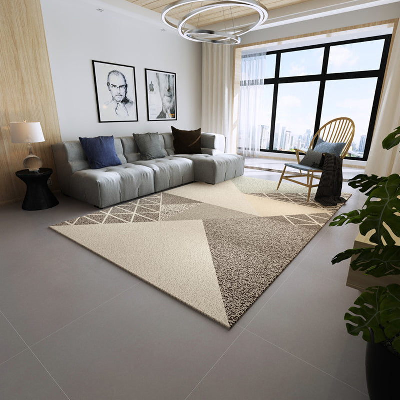 Novel Sketch Effect Geometric Rug Multi-Color Modern Carpet Polyester Stain Resistant Pet Friendly Anti-Slip Rug for Room