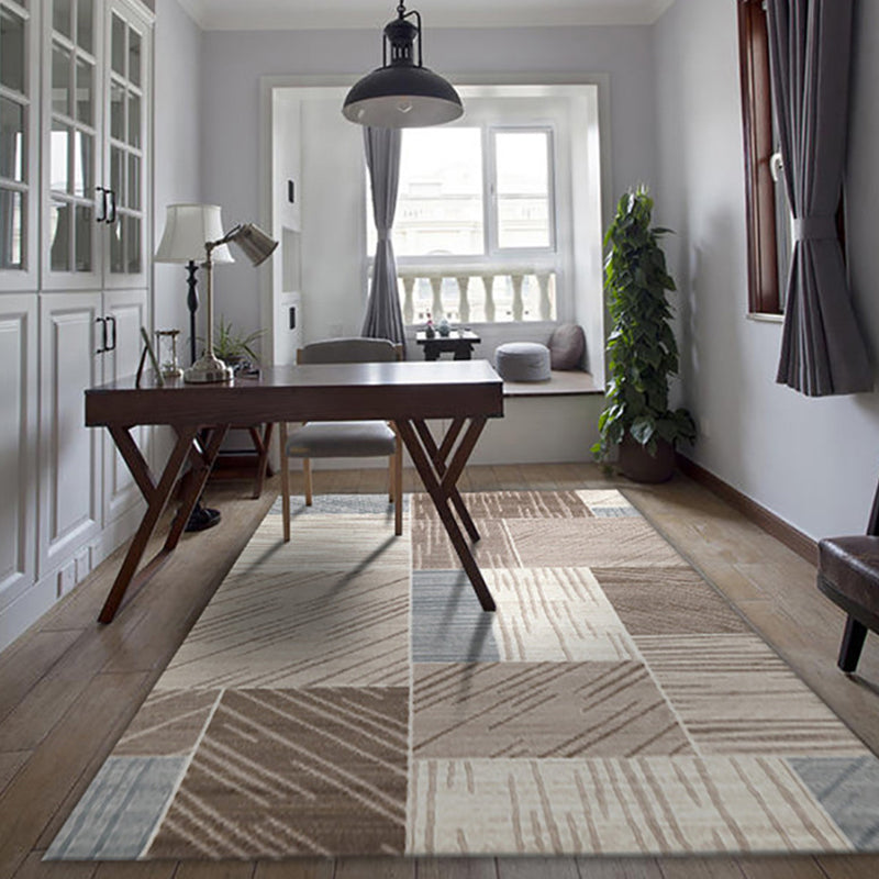 Novel Sketch Effect Geometric Rug Multi-Color Modern Carpet Polyester Stain Resistant Pet Friendly Anti-Slip Rug for Room