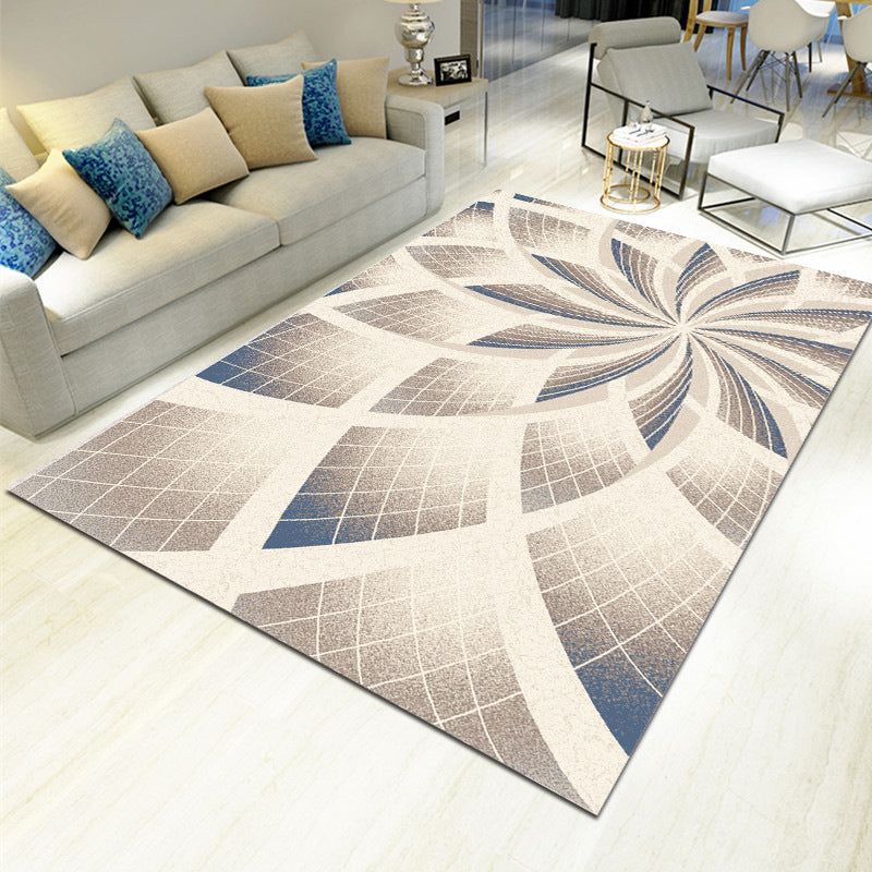 Novel Sketch Effect Geometric Rug Multi-Color Modern Carpet Polyester Stain Resistant Pet Friendly Anti-Slip Rug for Room