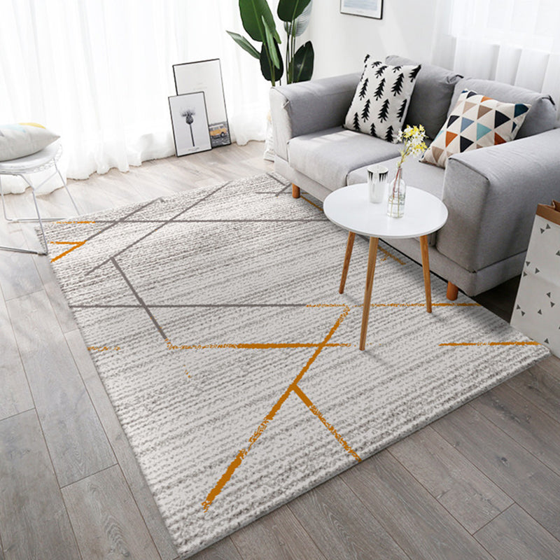 Novel Sketch Effect Geometric Rug Multi-Color Modern Carpet Polyester Stain Resistant Pet Friendly Anti-Slip Rug for Room