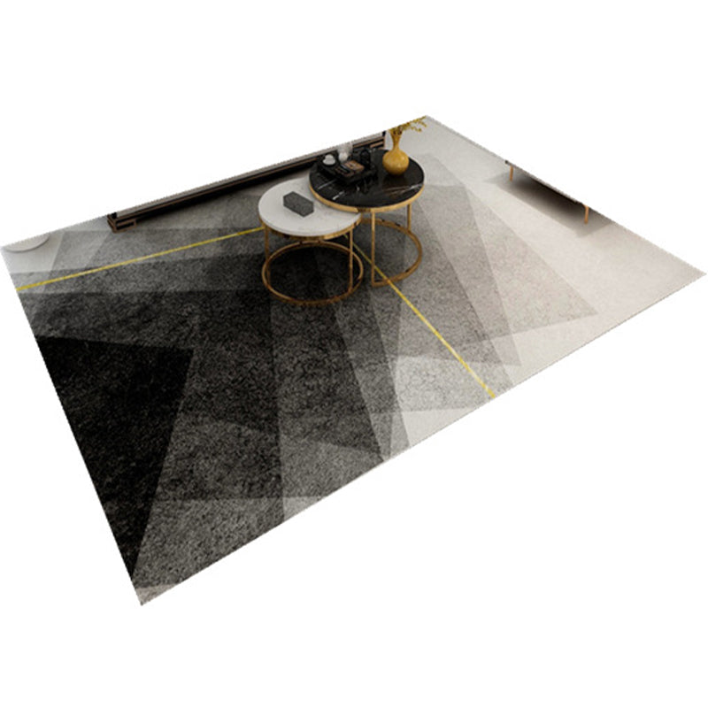 Simple Geometric Print Rug Multi-Colored Modern Area Carpet Polypropylene Non-Slip Backing Stain Resistant Washable Rug for Home