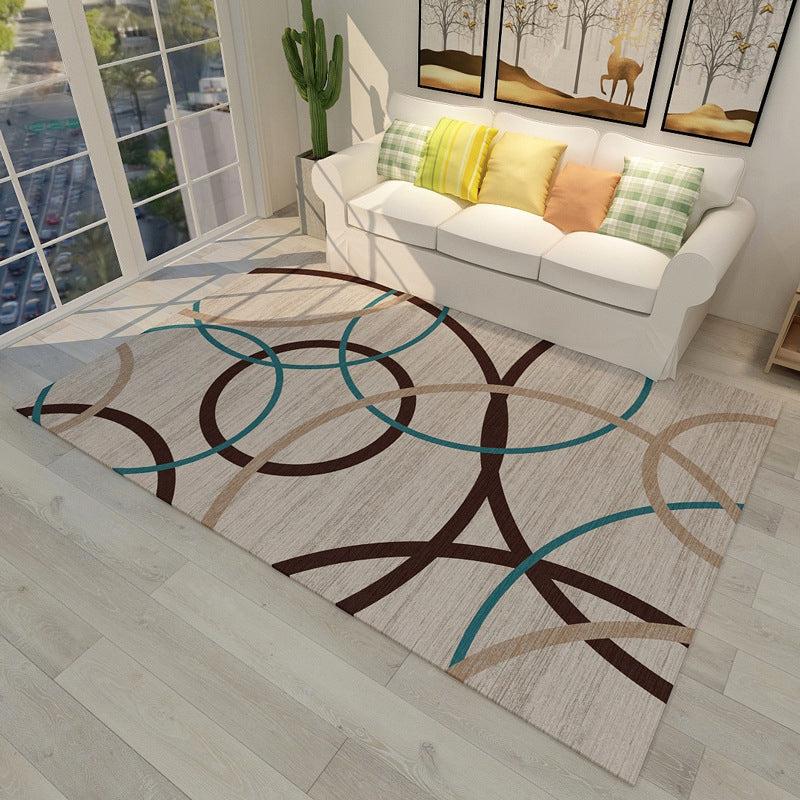 Novelty Modern Style Rug Multicolor Geometry Area Rug Stain Resistant Machine Washable Non-Slip Rug for Sitting Room