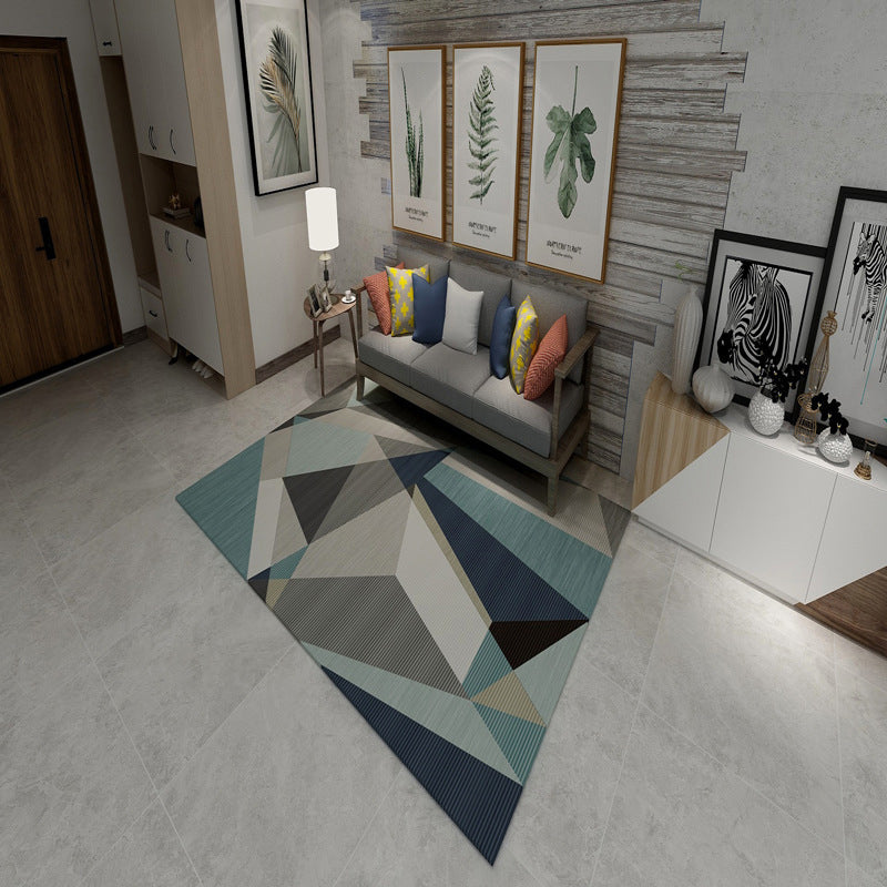 Novelty Modern Style Rug Multicolor Geometry Area Rug Stain Resistant Machine Washable Non-Slip Rug for Sitting Room