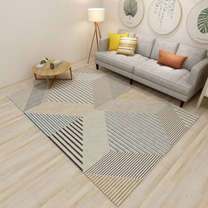 Novelty Modern Style Rug Multicolor Geometry Area Rug Stain Resistant Machine Washable Non-Slip Rug for Sitting Room