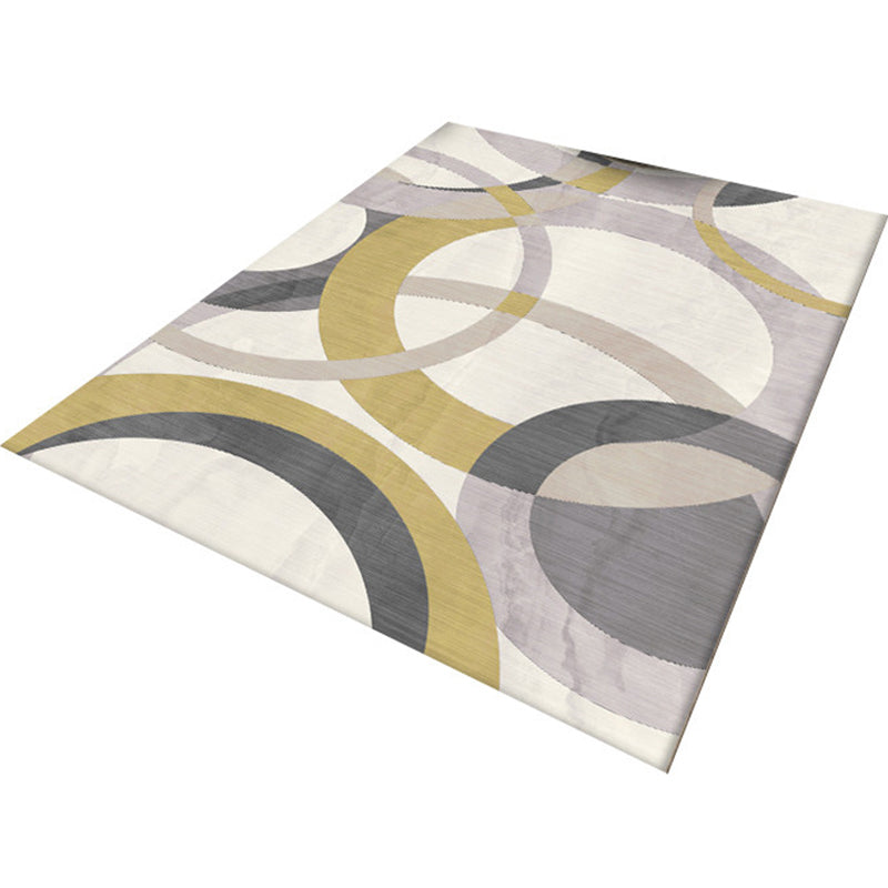 Artistic Multi Colored Modern Rug Synthetics Geometric Block Carpet Stain Resistant Non-Slip Backing Machine Wash Rug for Decoration