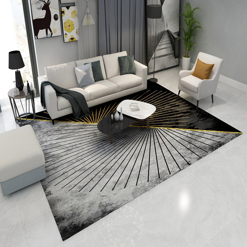 Contemporary Lounge Rug Multicolor Heathered Geometric Rug Polypropylene Stain Resistant Machine Washable Anti-Slip Rug