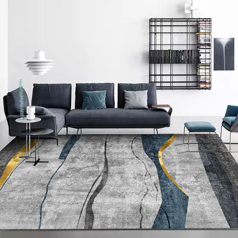 Contemporary Lounge Rug Multicolor Heathered Geometric Rug Polypropylene Stain Resistant Machine Washable Anti-Slip Rug