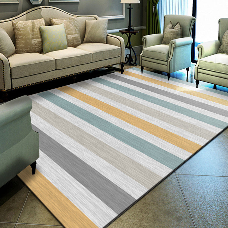 Unique Geometrical Print Rug Multi Color Modern Carpet Synthetics Stain Resistant Washable Non-Slip Backing Rug for Home