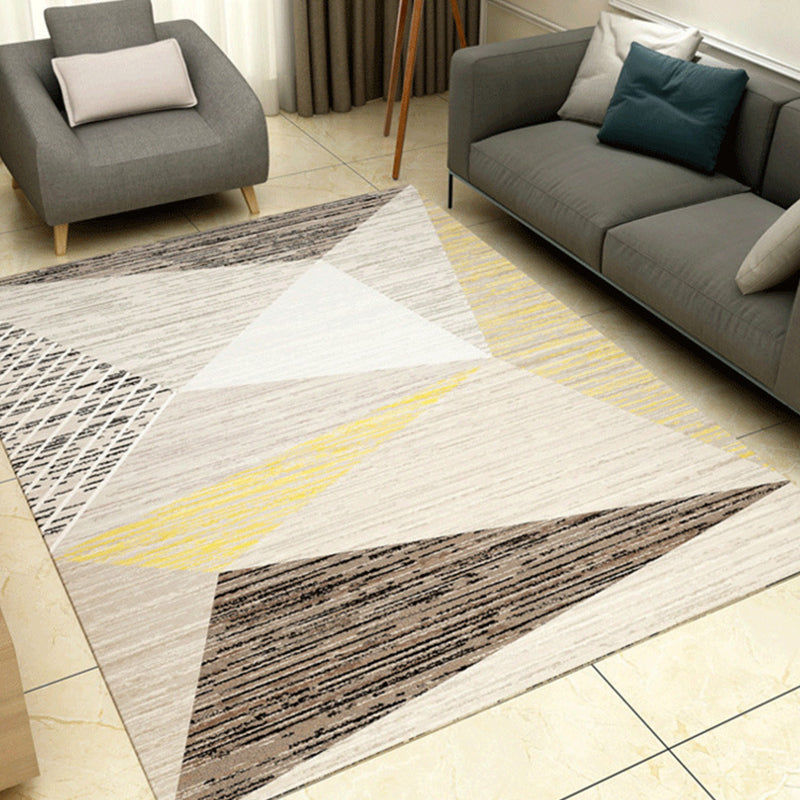Multicolor Modern Rug Polyester Graphic Print Area Carpet Machine Washable Anti-Slip Backing Stain Resistant Rug for Family Room