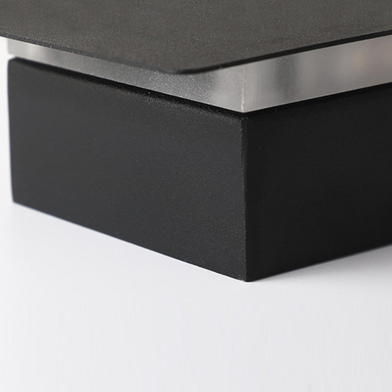 Application murale LED linéaire minimaliste de 12 "de large de large ombrage de haut en bas de la lampe murale en noir / blanc