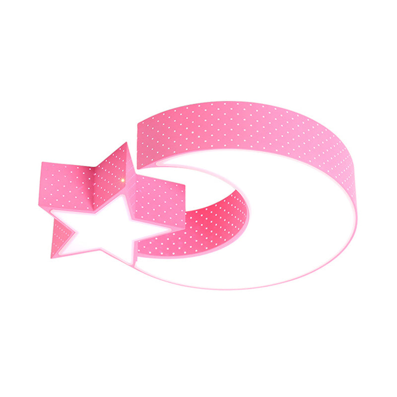 Lampada da soffitto da incasso per bambini in acrilico con montaggio a incasso a LED Moon and Star Kindergarten
