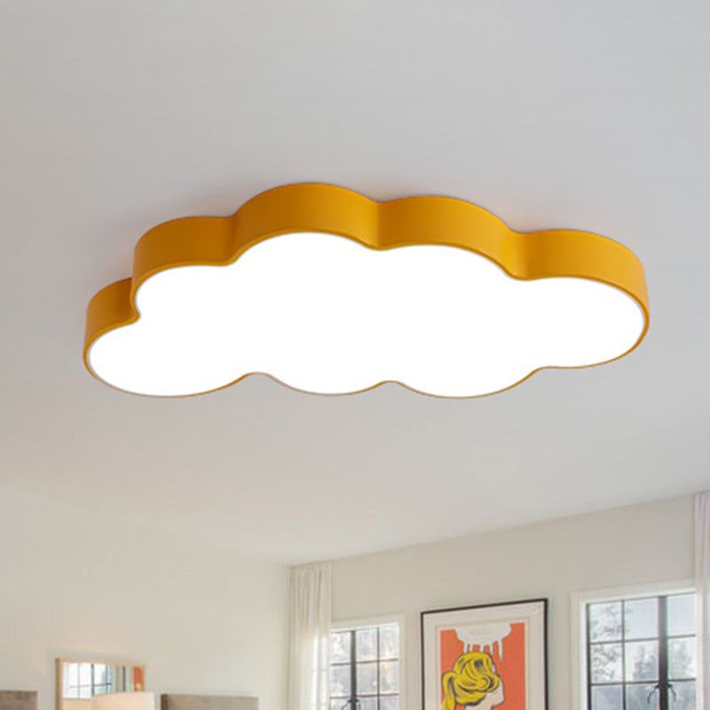 Cloud Kindergarten Flush Mount Lighting Metallic Kids Style LED-Unterputz-Halterung mit Acryl-Farbton