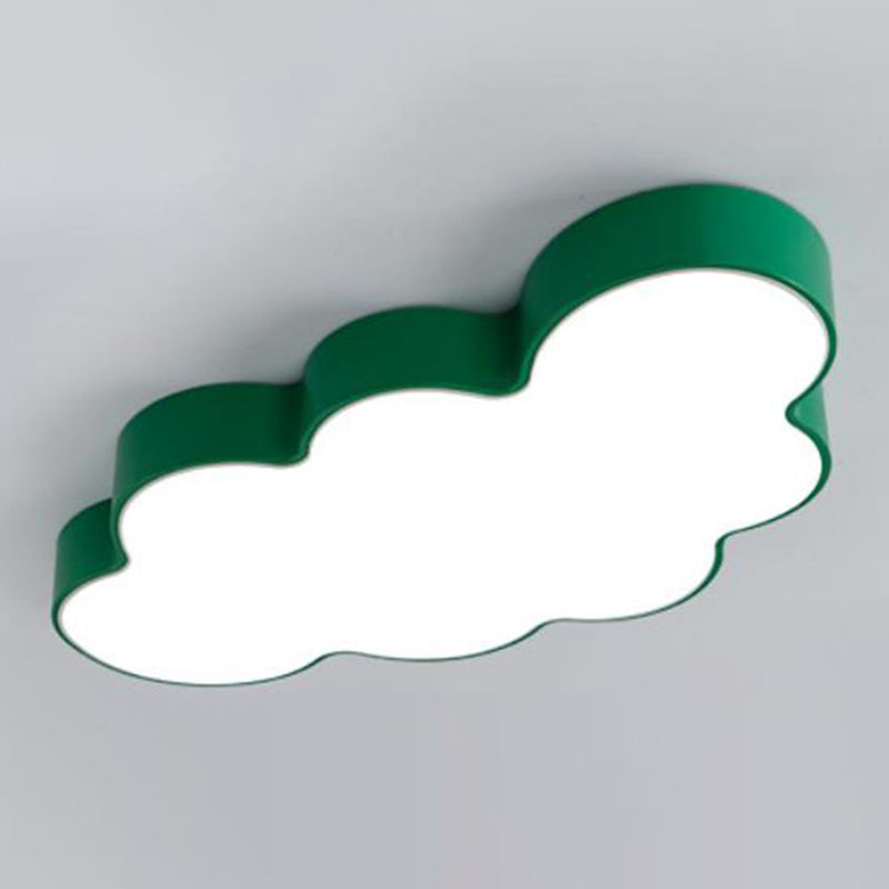 Cloud Kindergarten Flush Mount Lighting Metallic Kids Style LED-Unterputz-Halterung mit Acryl-Farbton