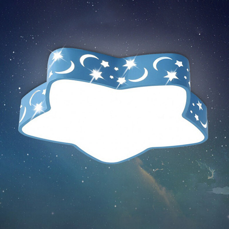 Cartoon Star Shade LED Flush Mount Light Acrylic Nursery Ceiling Light Flush Mount