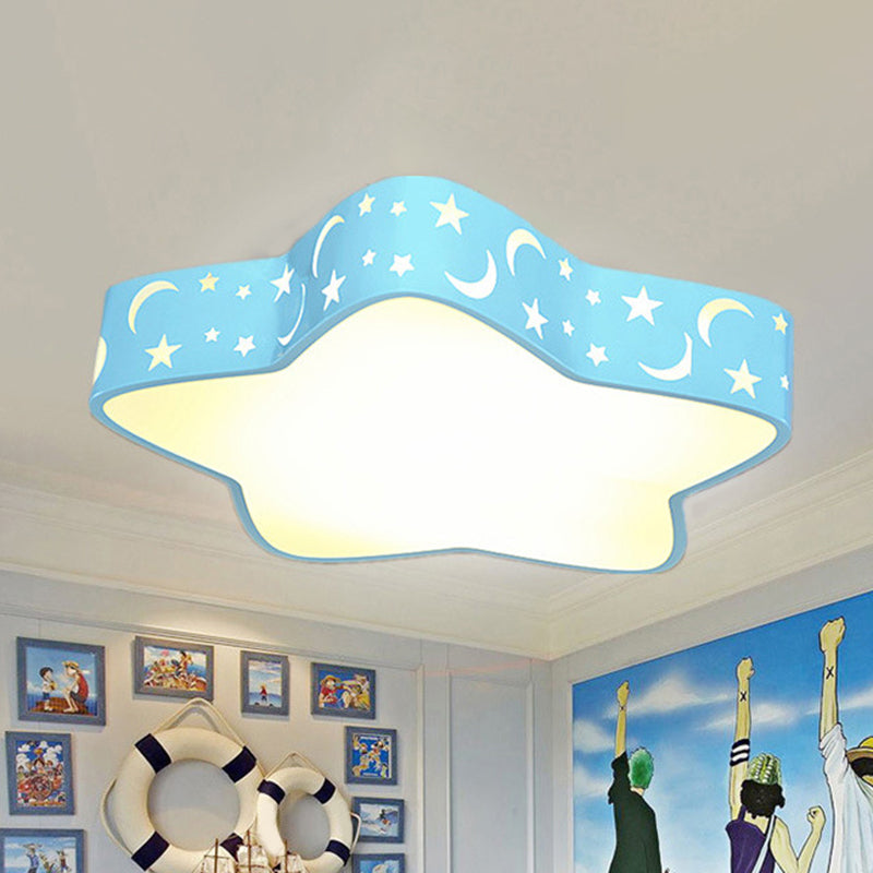 Cartoon Star Shade LED Flush Mount Light Acrylic Nursery Ceiling Light Flush Mount