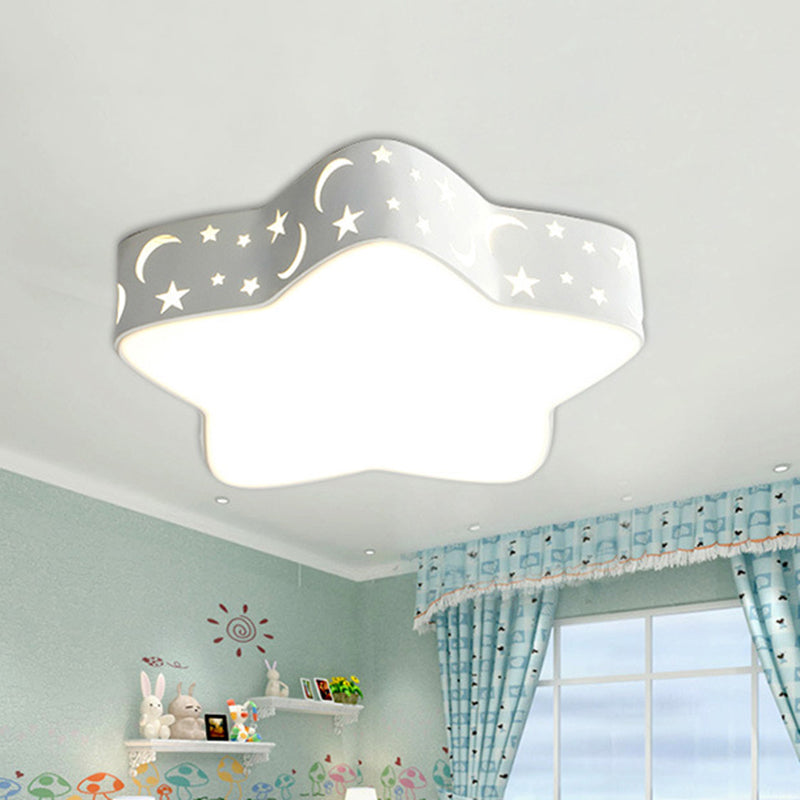 Cartoon Star Shade LED Flush Mount Light Acrylic Nursery Ceiling Light Flush Mount