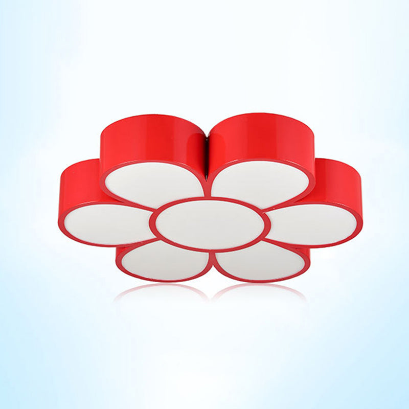 Floral Kindergarten Flush Light Acrylique Minimaliste LED Flush Ceiling Light Fixture
