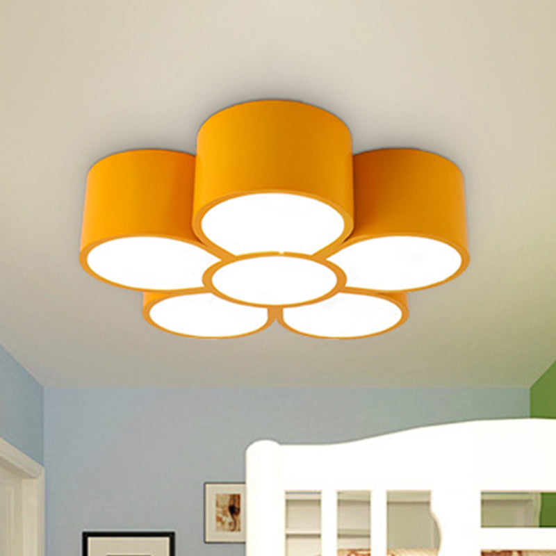Floral Kindergarten Flush Light Acrylique Minimaliste LED Flush Ceiling Light Fixture