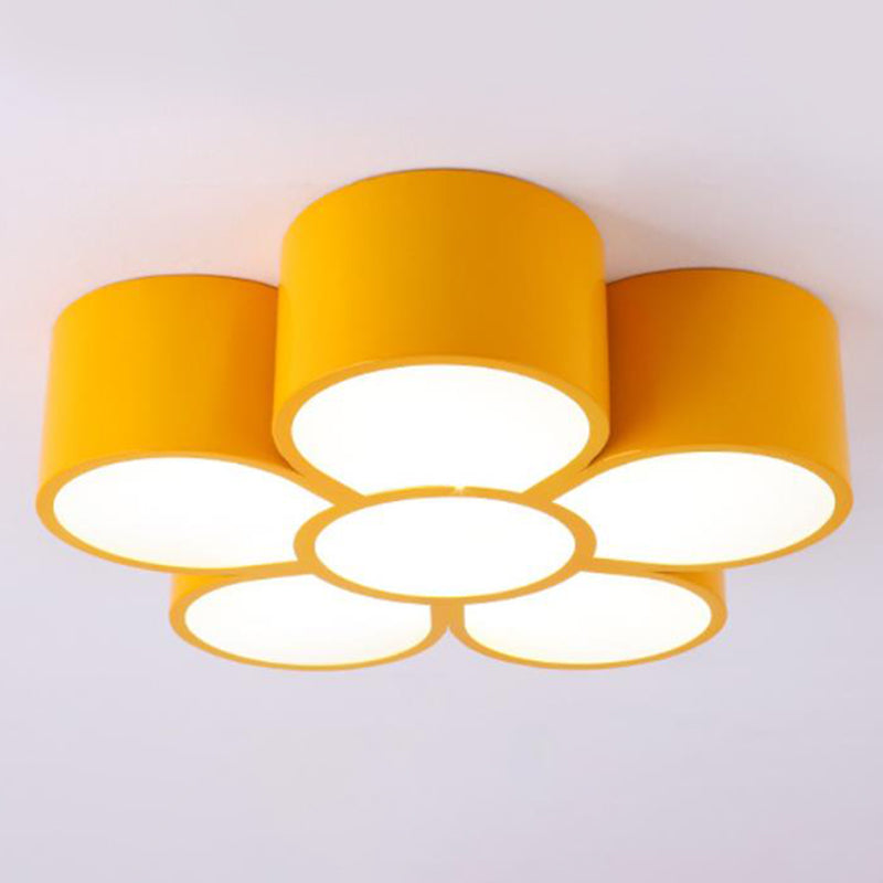 Floral Kindergarten Flush Light Acrylique Minimaliste LED Flush Ceiling Light Fixture