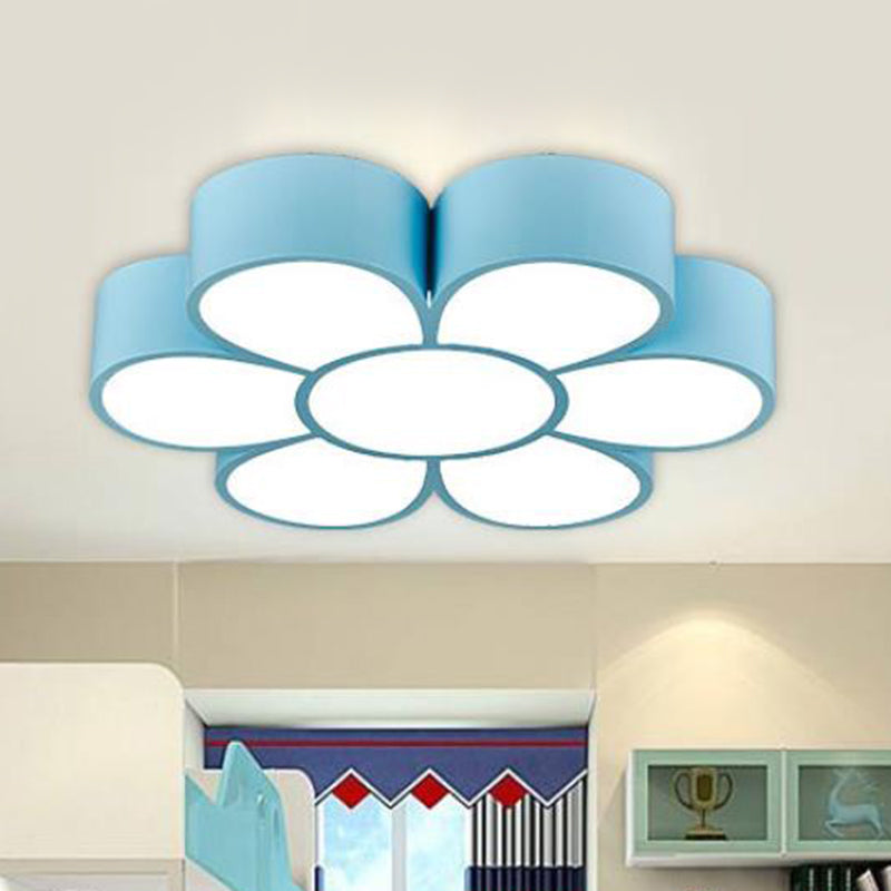 Floral Kindergarten Flush Light Acrylique Minimaliste LED Flush Ceiling Light Fixture