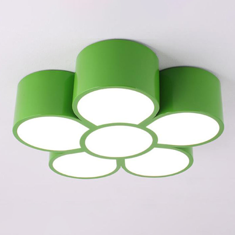 Floral Kindergarten Flush Light Acrylique Minimaliste LED Flush Ceiling Light Fixture