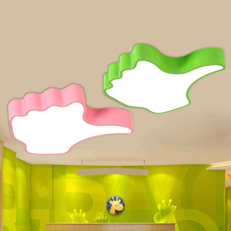 Kids Style Thumb-Up Shade LED Flush Mount Acrylic Nursery Flushmount Ceiling Light