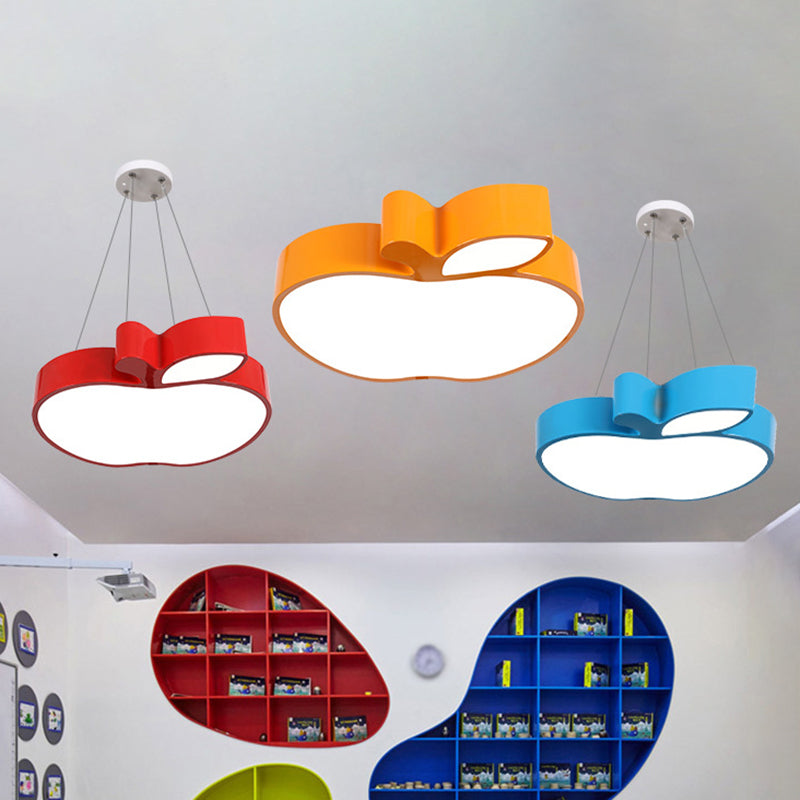 Acrylic Apple Shaped Flush Ceiling Light Cartoon LED Flush Mount Lighting Fixture for Nursery