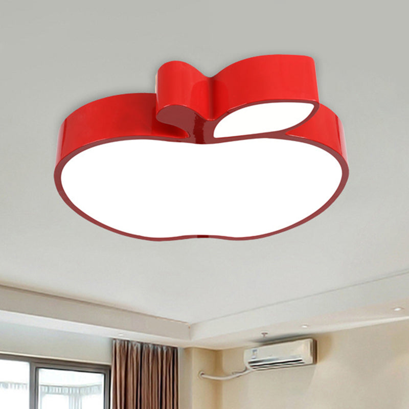 Acrylic Apple Shaped Flush Ceiling Light Cartoon LED Flush Mount Lighting Fixture for Nursery
