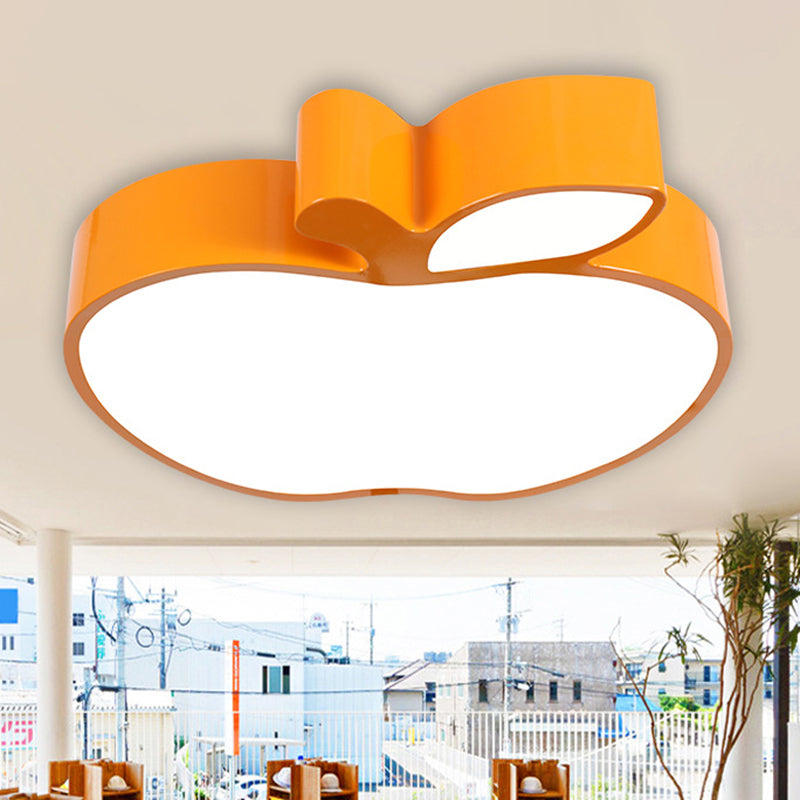 Acrylic Apple Shaped Flush Ceiling Light Cartoon LED Flush Mount Lighting Fixture for Nursery