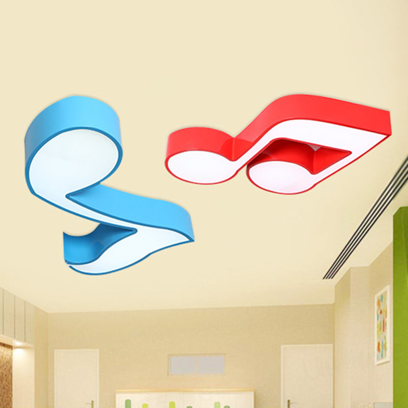 Note de musique Maternelle Flush Ceiling Light Acrylic Cartoon LED Flush Mount Lighting Fixture