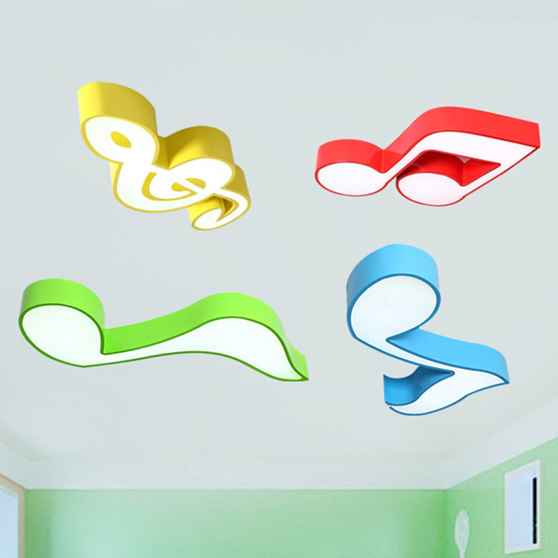 Note de musique Maternelle Flush Ceiling Light Acrylic Cartoon LED Flush Mount Lighting Fixture