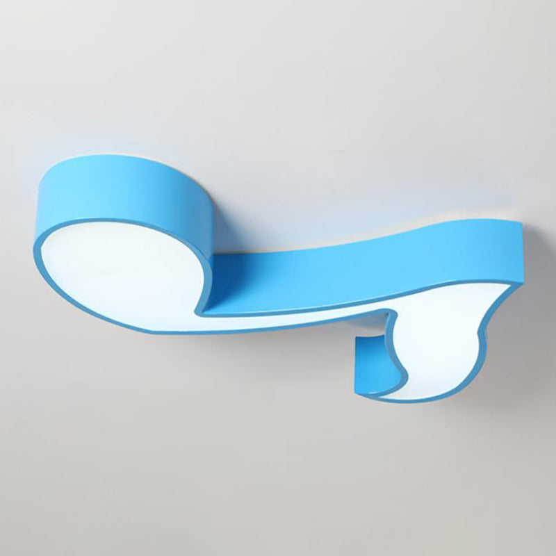 Note de musique Maternelle Flush Ceiling Light Acrylic Cartoon LED Flush Mount Lighting Fixture