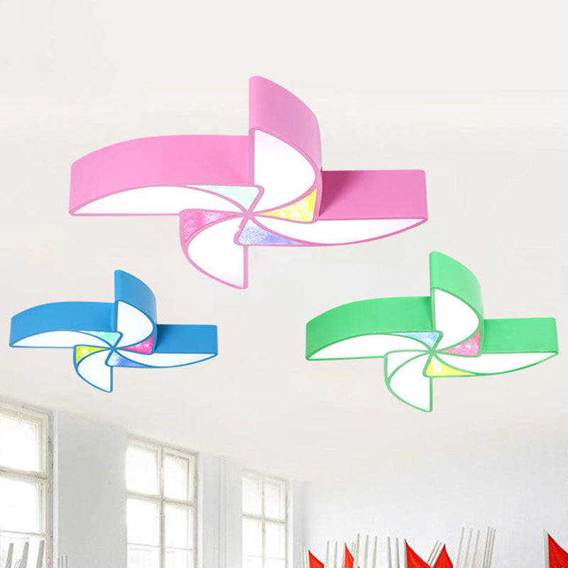 Pinwheel Shaped LED Flush Mount Licht Eenvoud Acryl Kwekerij Plafond Licht Flush Mount
