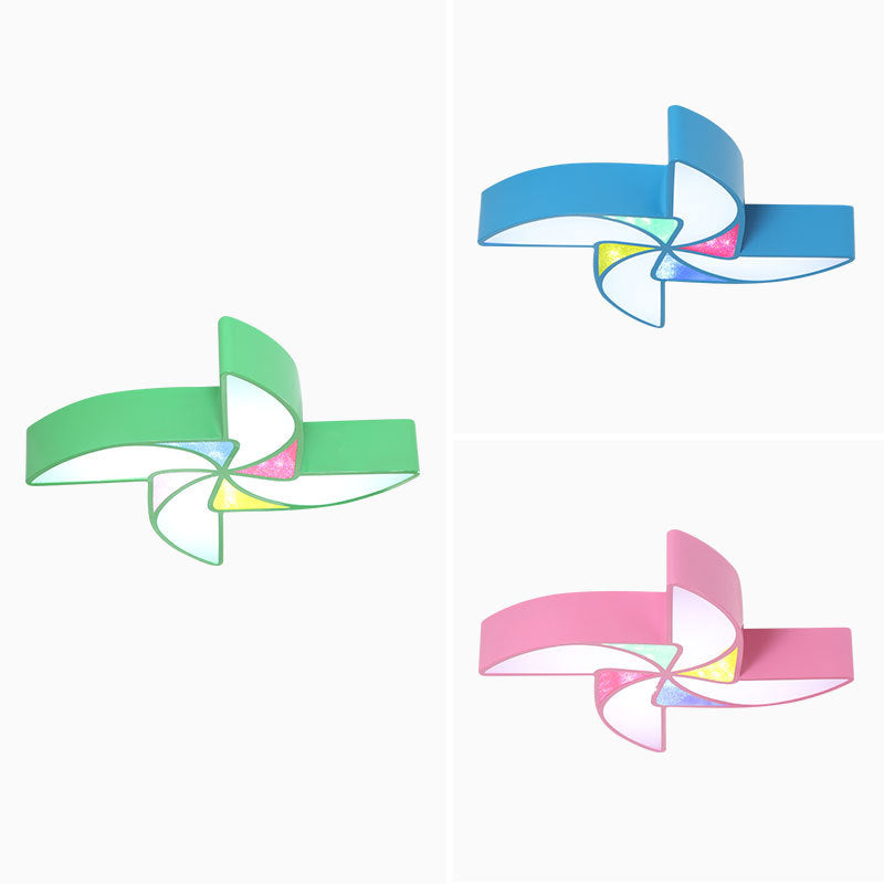 Pinwheel Shaped LED Flush Mount Licht Eenvoud Acryl Kwekerij Plafond Licht Flush Mount