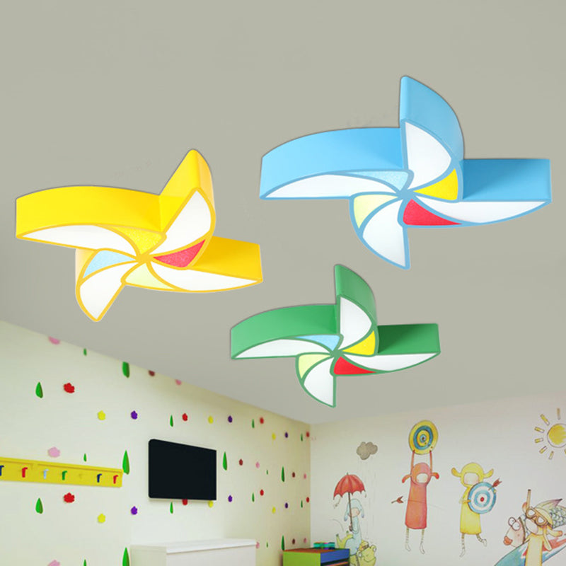 Minimalisme Pinwheel Shade Flush Light Acrylique Nursery LED Plafonnier Flush Luminaire