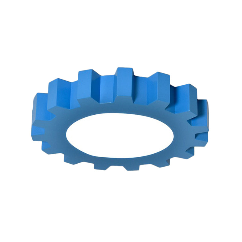 Accesorio de montaje empotrado LED azul metálico de dibujos animados con iluminación de montaje empotrado en forma de engranaje para guardería