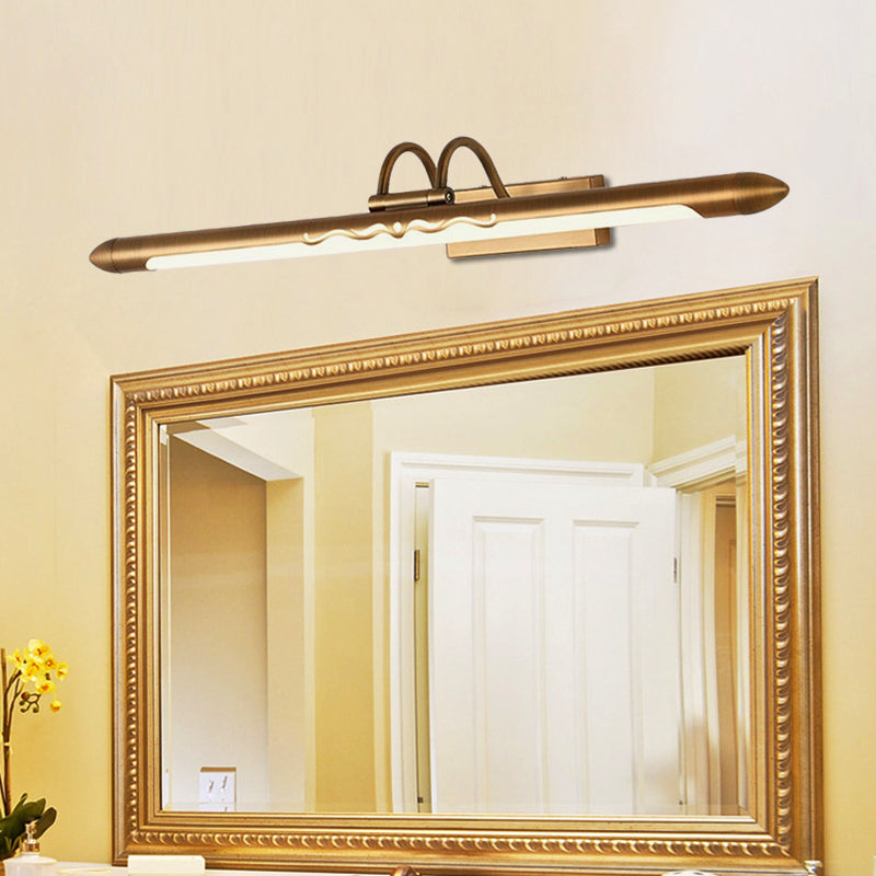 20.5"/25.5"/28" W LED Linear Vanity Sconce Classic Bronze/Brass Metal Wall Mounted Lamp in White/Warm Light