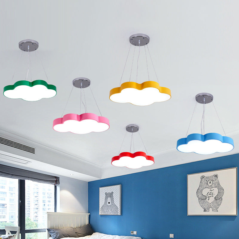 Cloud Shade Nursery Chandelier Lighting Acrylic Minimalist LED Pendant Light Fixture