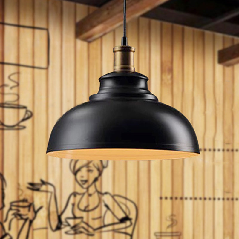 Single Ceiling Light Industrial Dome Shade Iron Hanging Pendant Light for Restaurant