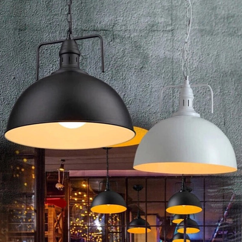 Pot Cover Metallic Hanging Light Vintage Single-Bulb Restaurant Beleuchtung Anhängeranlage