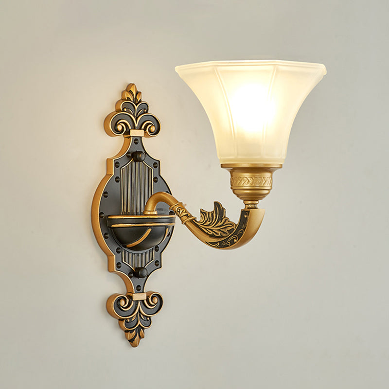 Retro Style Flared Suspension Light Cream Frosted Glass Chandelier Light for Living Room