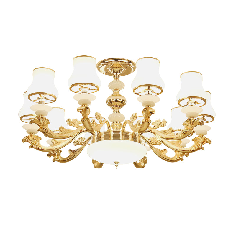 Knop schaduw wit glas ophanging licht retro stijl woonkamer kroonluchter verlichting